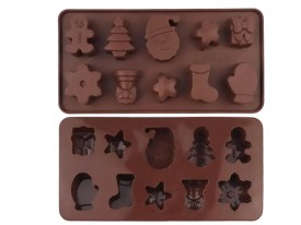 Molde silicona 10 figuras de Navidad 